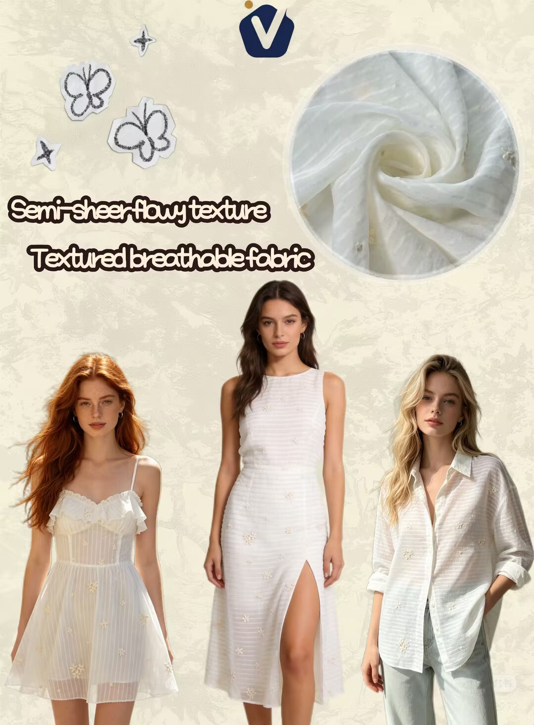 FP79063 / YX26036 / Embroidery Fabric fabric image