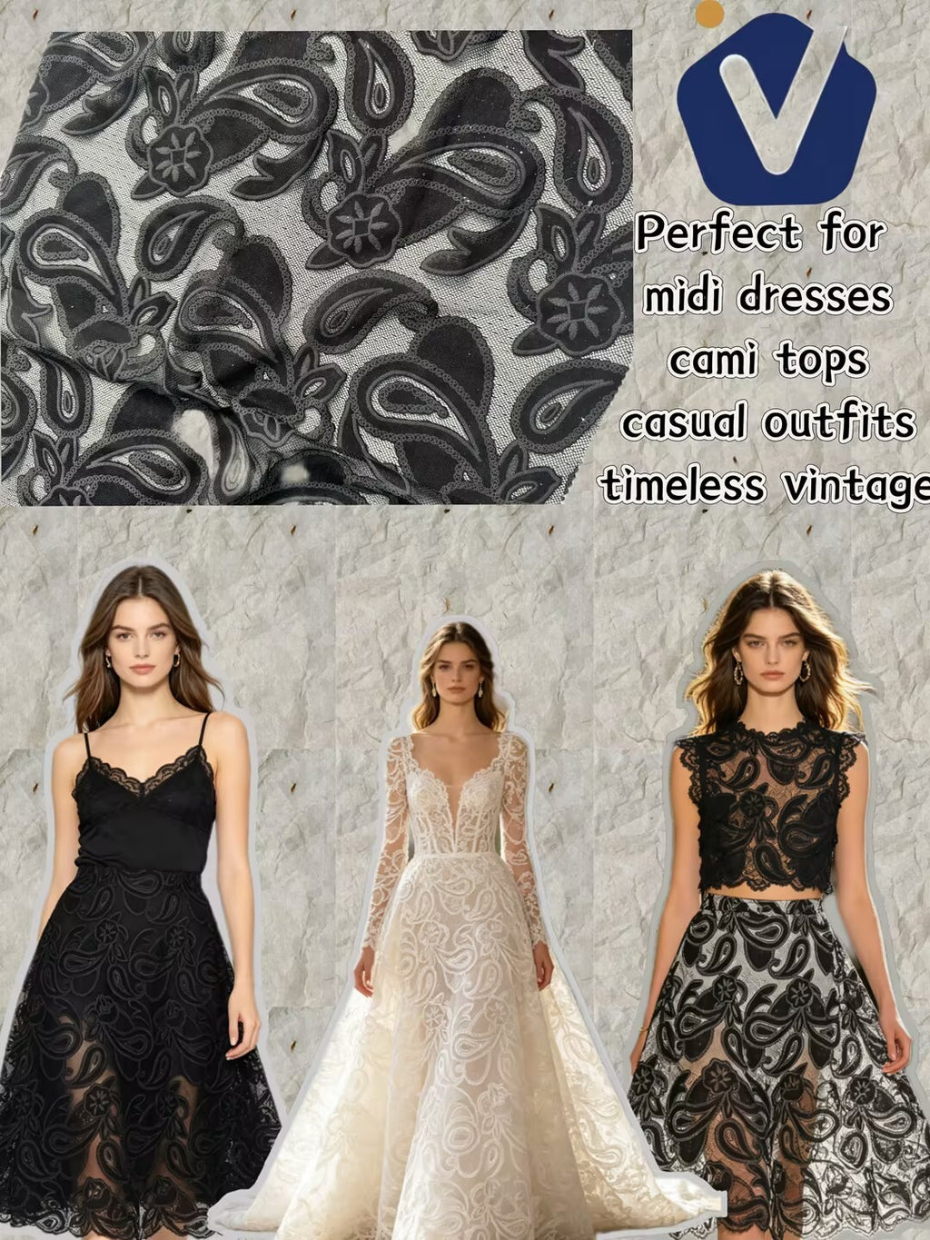FP83125 / MH101 / Lace Embroidery fabric image