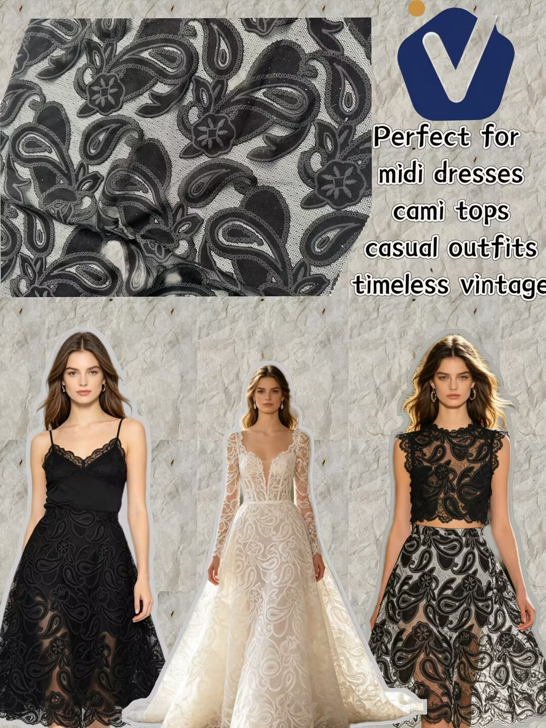 FP83125 / MH101 / Lace Embroidery fabric image