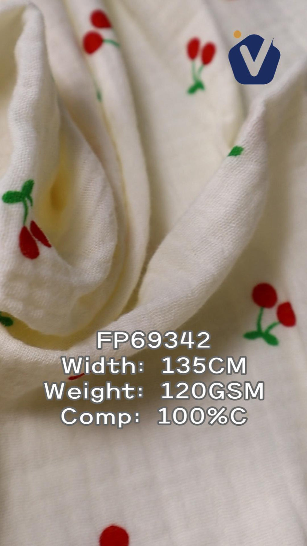 FP69342 / Print / Baby Crinkle Printed Fabric fabric image