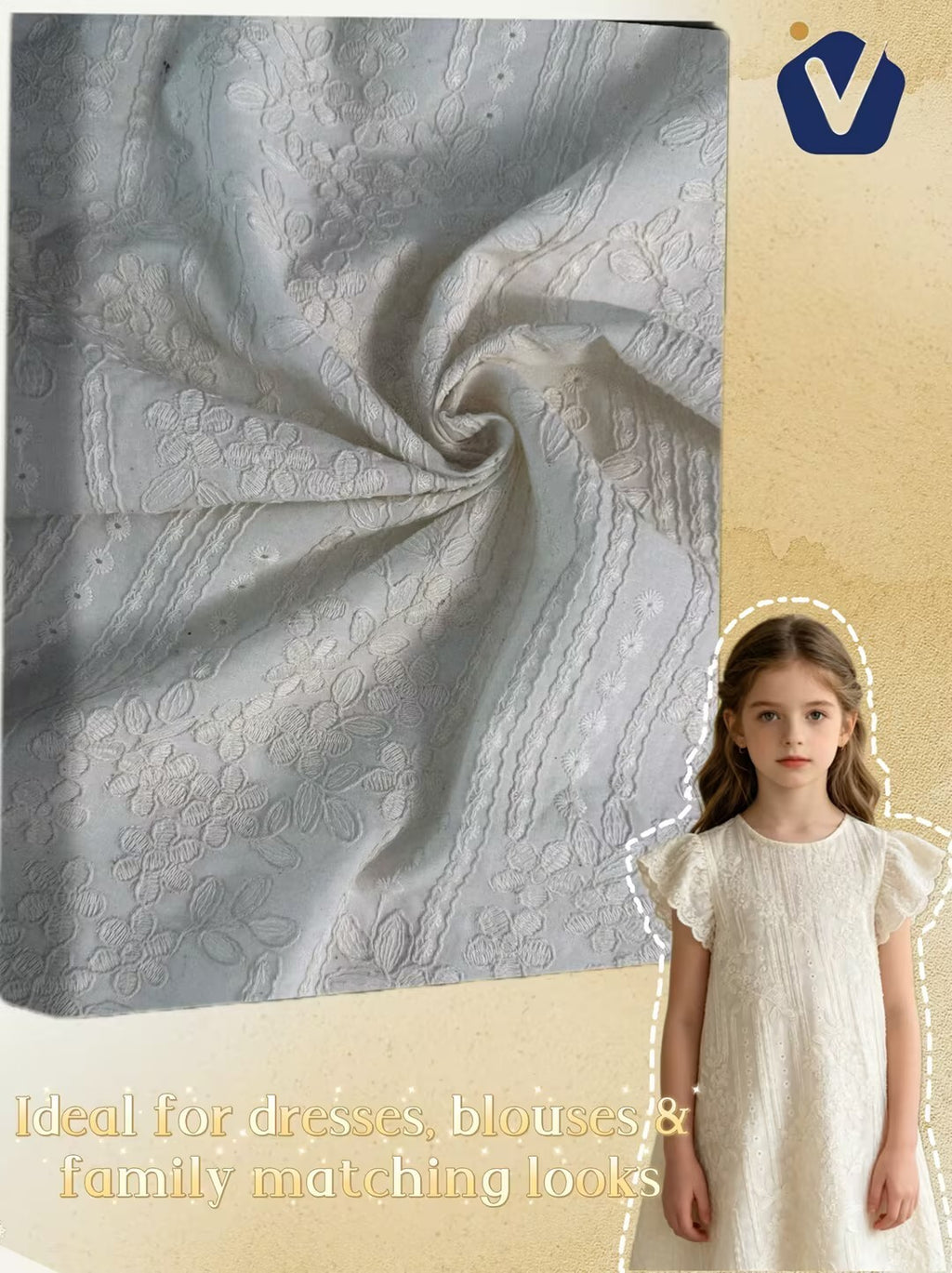 FP79075 / YX26007 / Embroidery Fabric fabric image