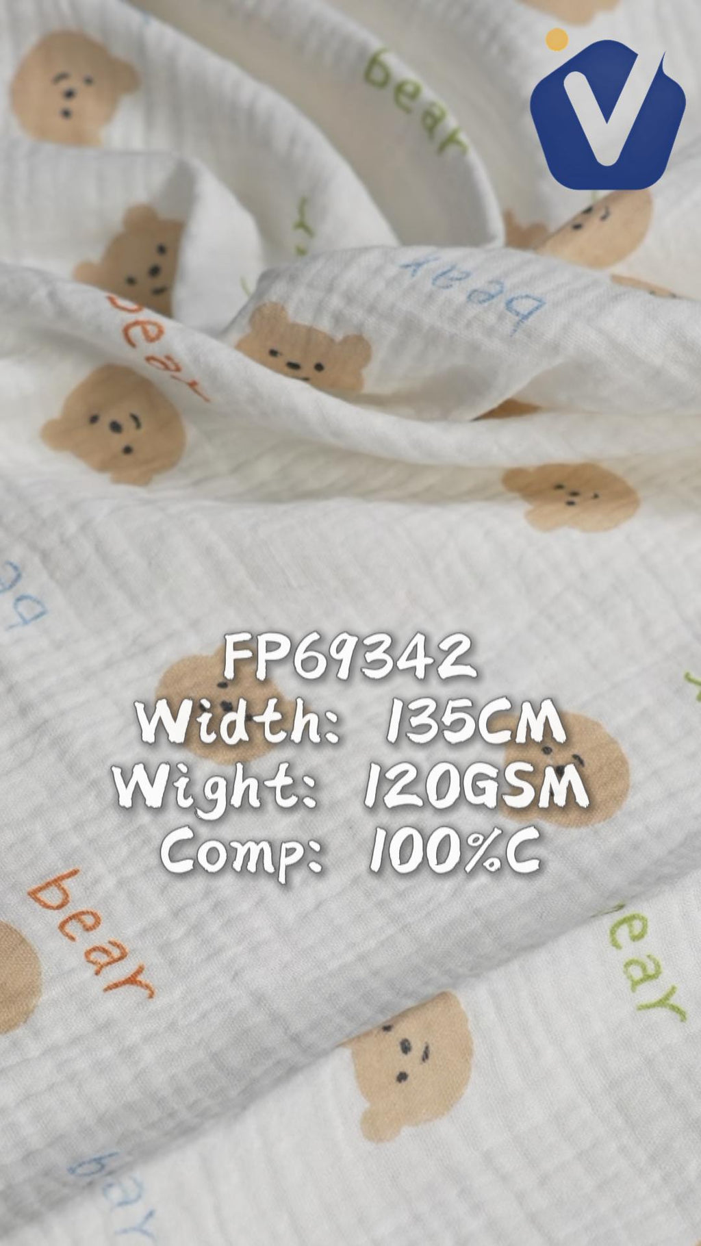 FP69342 / Print / Baby Crinkle Printed Fabric fabric image