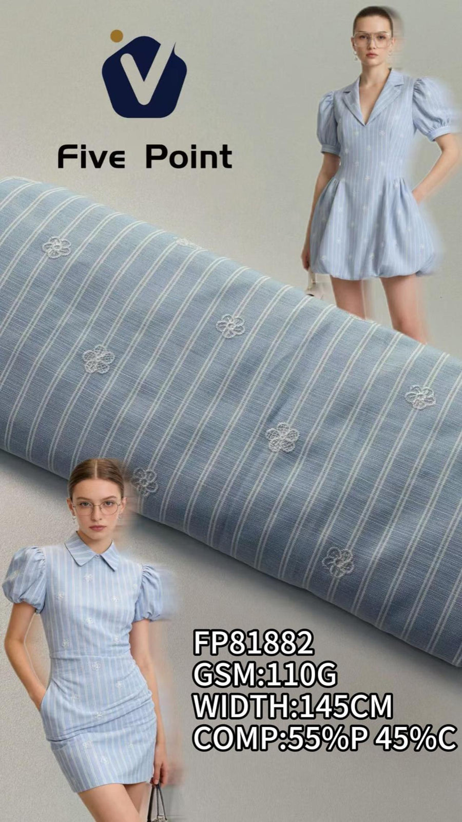 FP81882 / 5855# Embroidery / Stripe