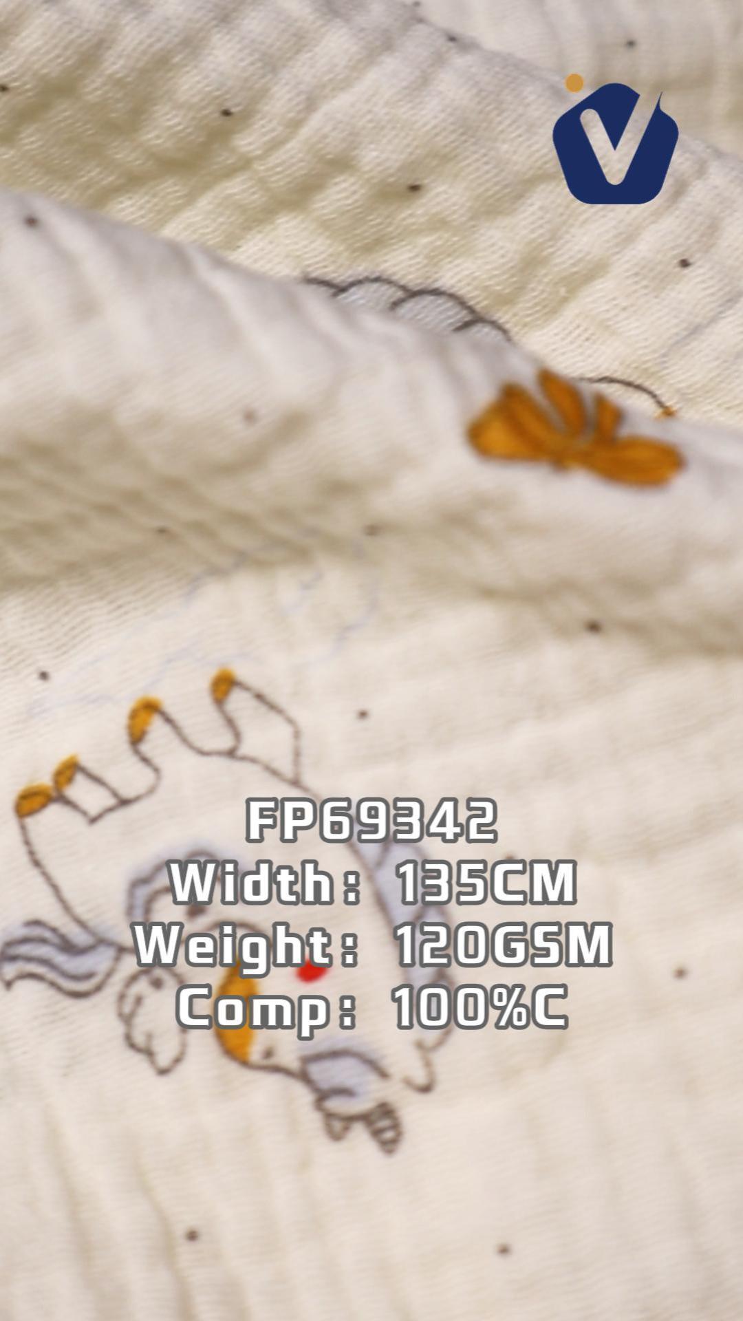 FP69342 / Print / Baby Crinkle Printed Fabric fabric image