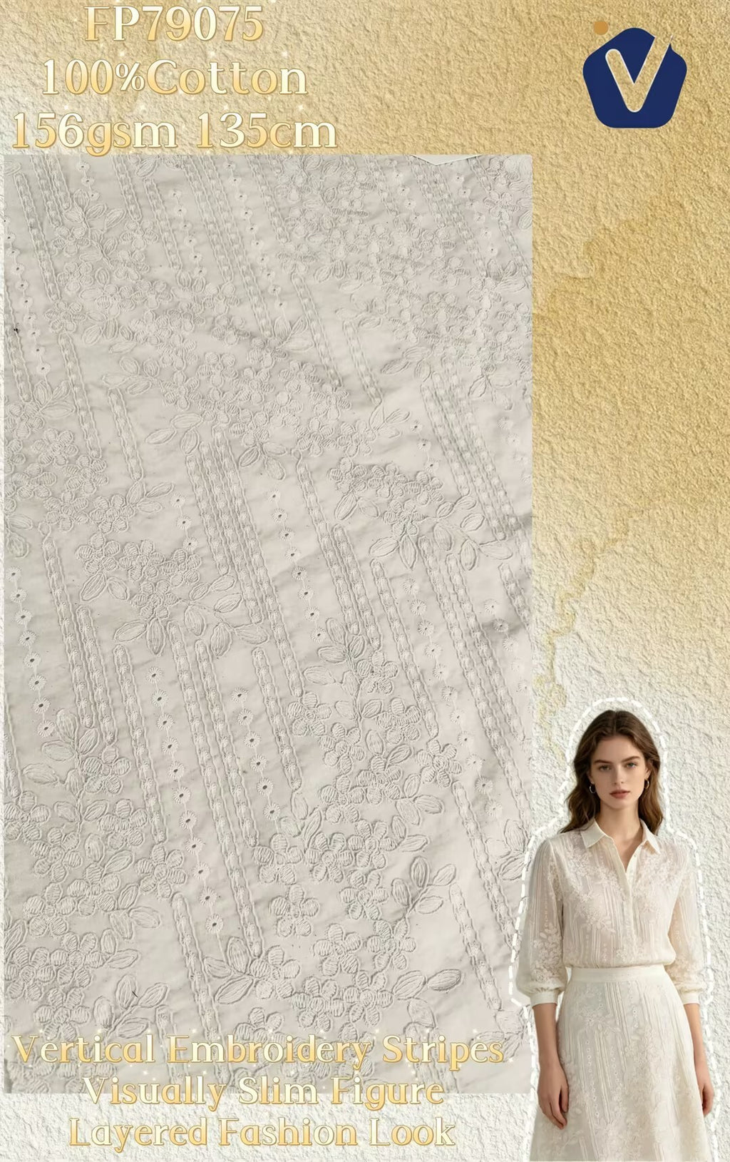 FP79075 / YX26007 / Embroidery Fabric fabric image