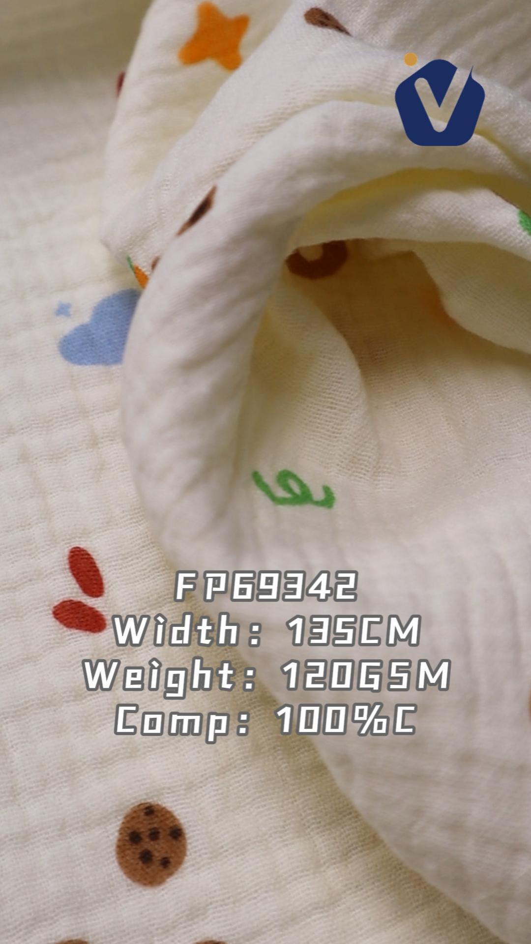 FP69342 / Print / Baby Crinkle Printed Fabric fabric image