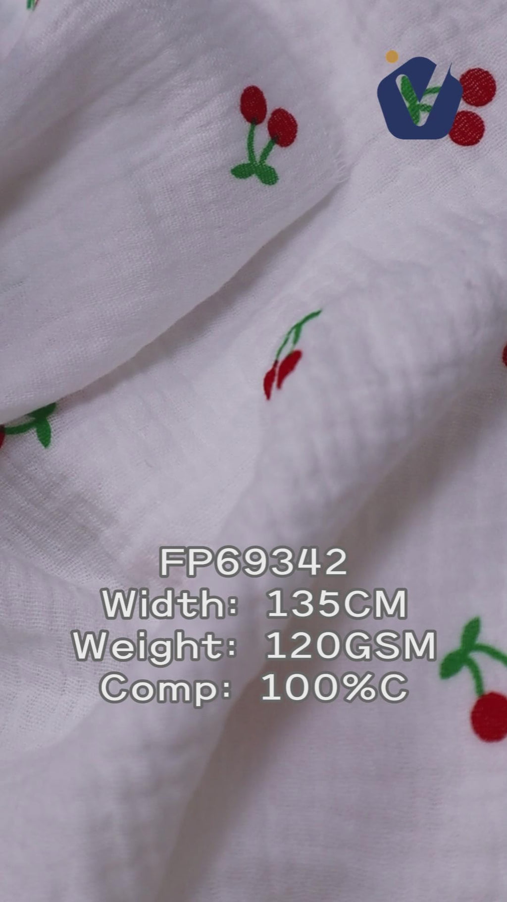 FP69342 / Print / Baby Crinkle Printed Fabric fabric video