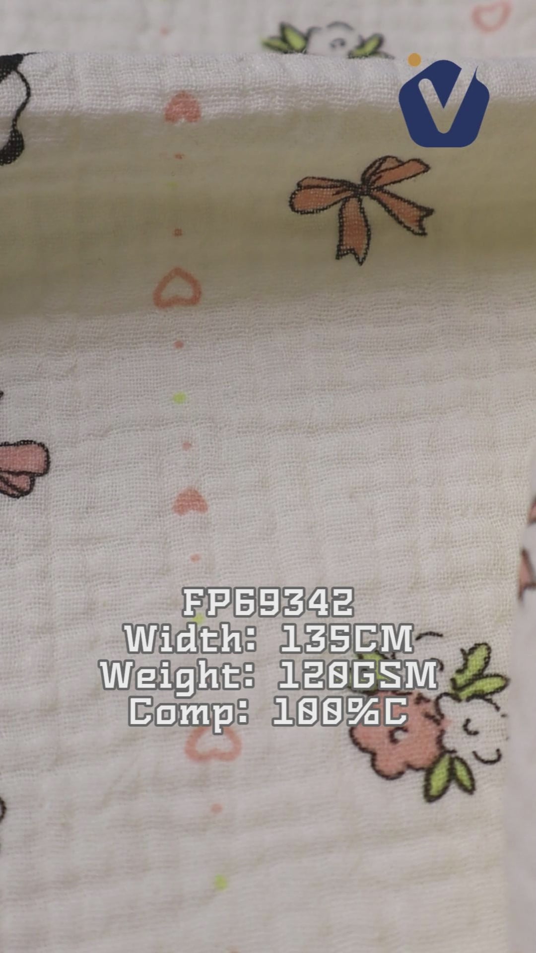 FP69342 / Print / Baby Crinkle Printed Fabric fabric video