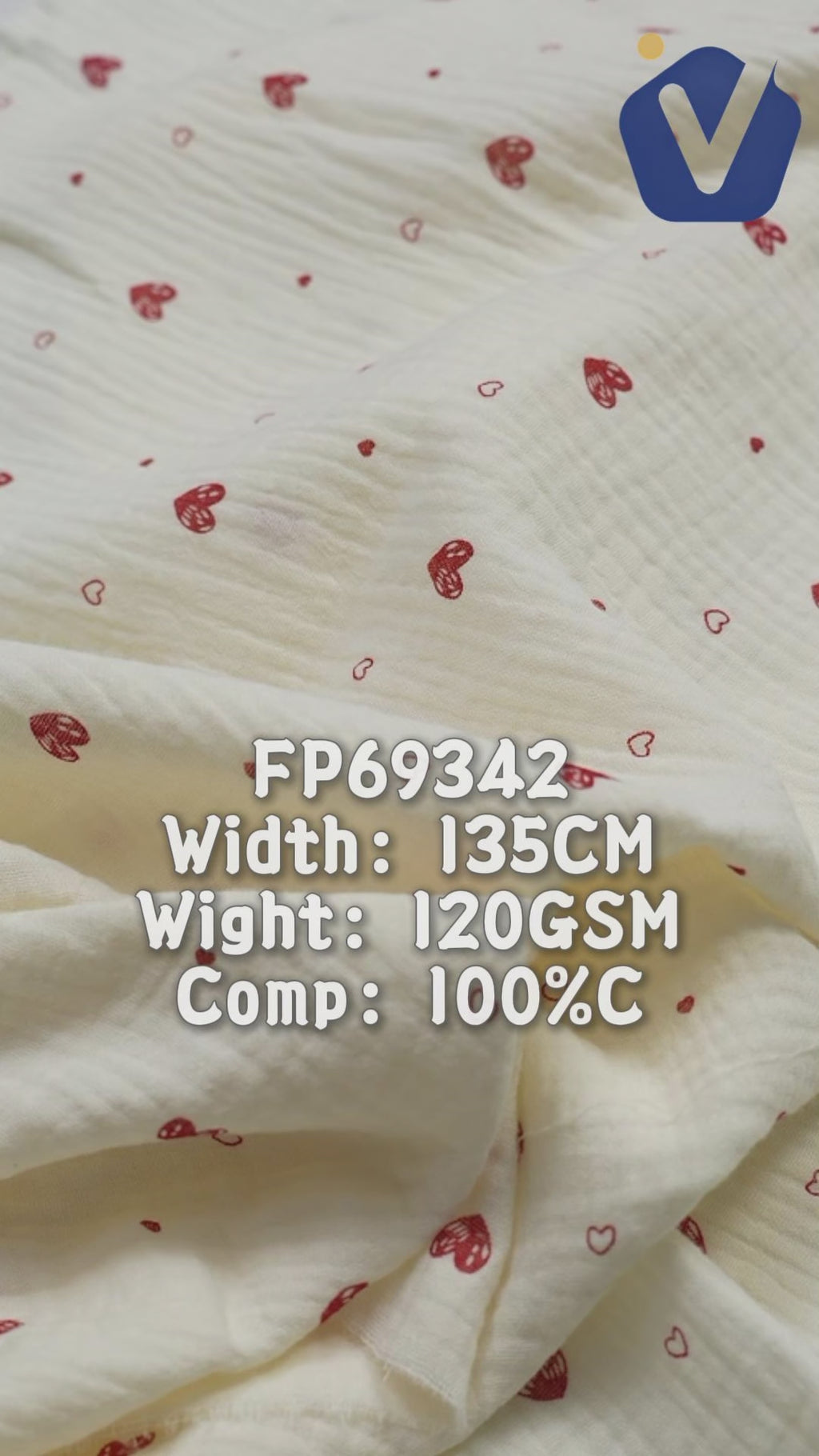 FP69342 / Print / Baby Crinkle Printed Fabric fabric video