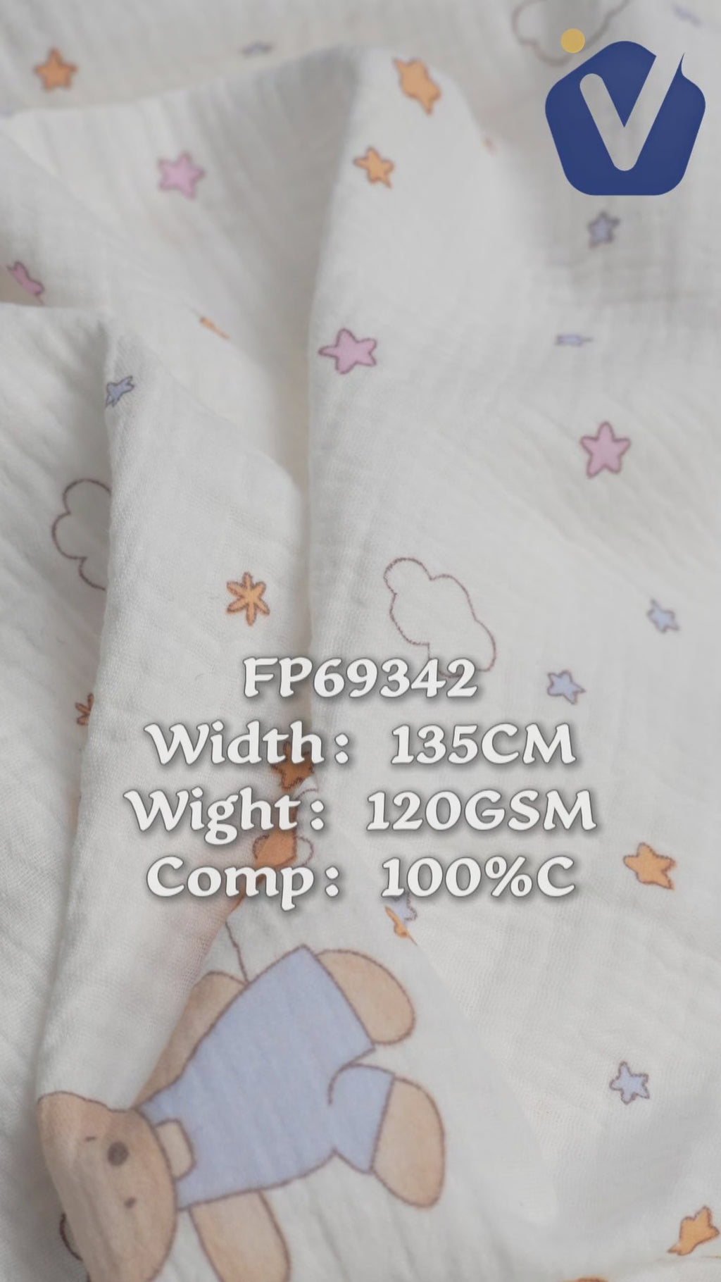 FP69342 / Print / Baby Crinkle Printed Fabric fabric video