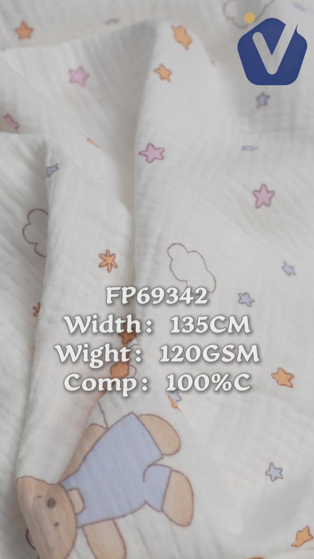 FP69342 / Print / Baby Crinkle Printed Fabric fabric video