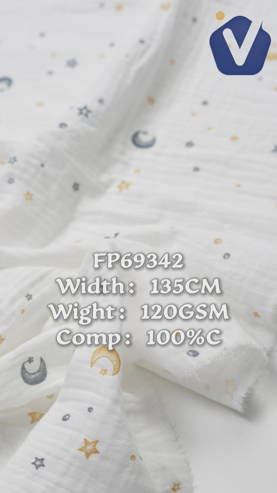 FP69342 / Print / Baby Crinkle Printed Fabric fabric video