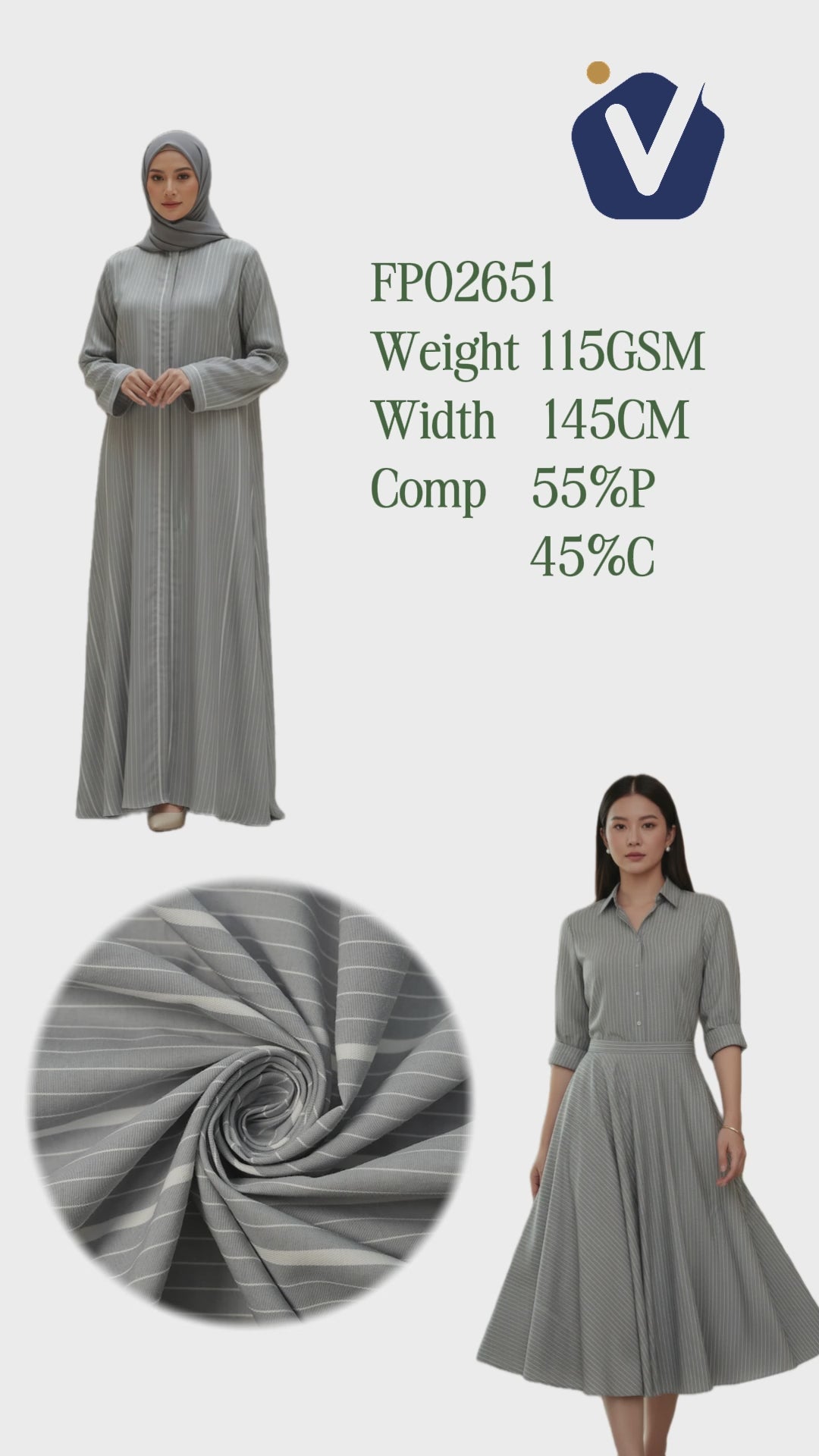 FP02651 / 6875# / Stripe fabric video