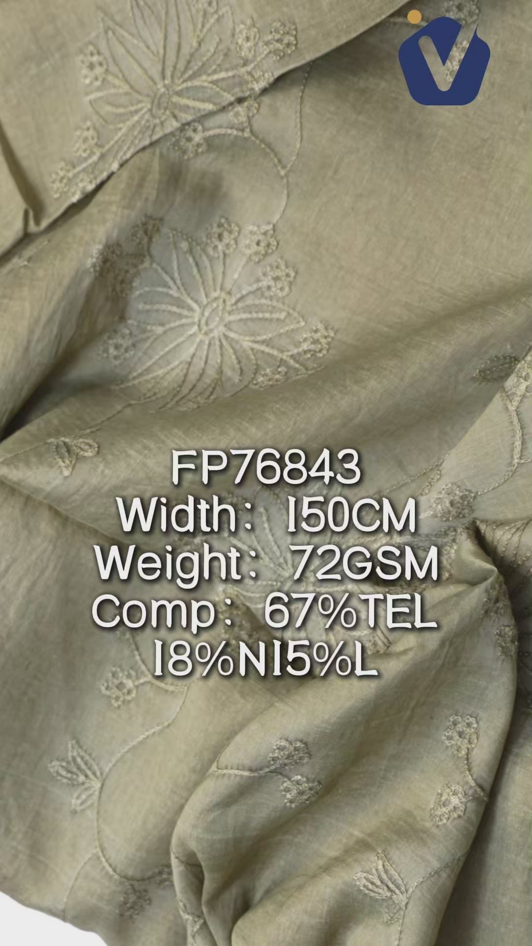 FP76843 / A663-9 / Processed Womenswear Fabric fabric video