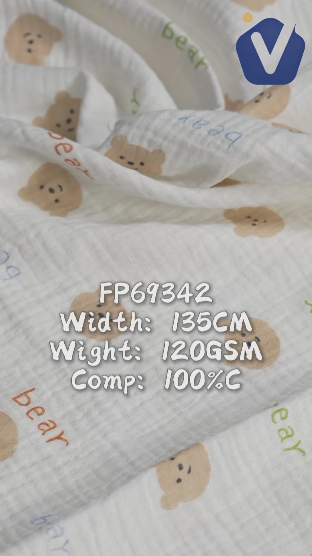 FP69342 / Print / Baby Crinkle Printed Fabric fabric video