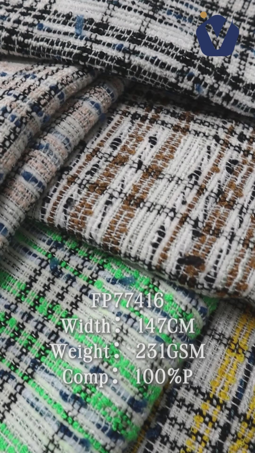 FP77416 / 1975 / Chanel-style Tweed fabric video