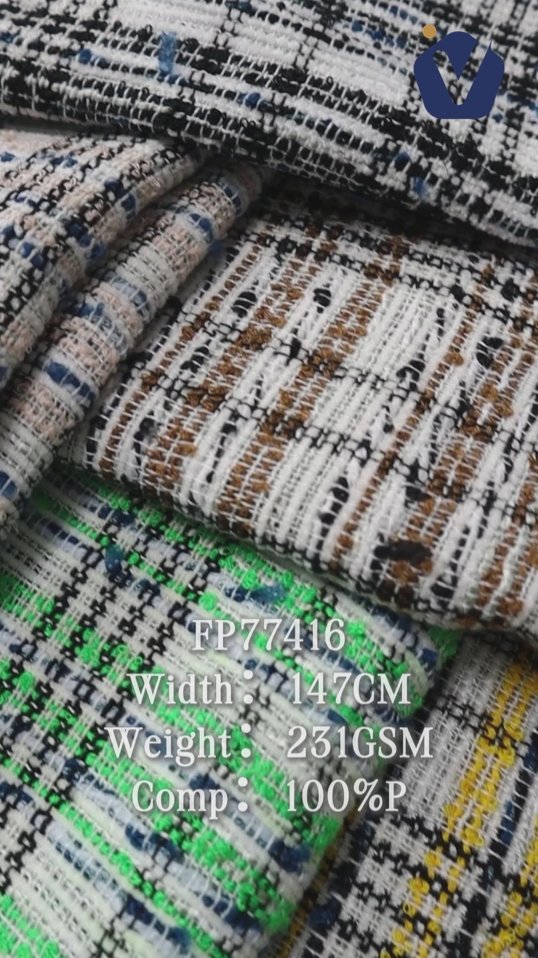 FP77416 / 1975 / Chanel-style Tweed fabric video