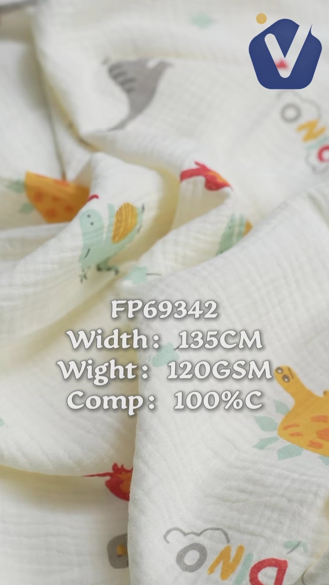FP69342 / Print / Baby Crinkle Printed Fabric fabric video