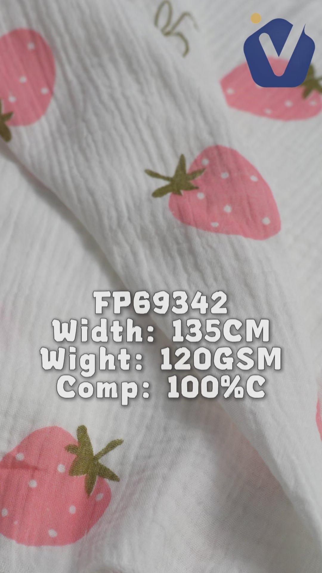 FP69342 / Print / Baby Crinkle Printed Fabric fabric video