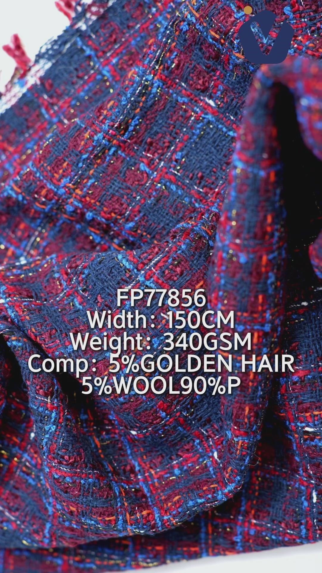 FP77856 / 1981 / Chanel-style Tweed fabric video