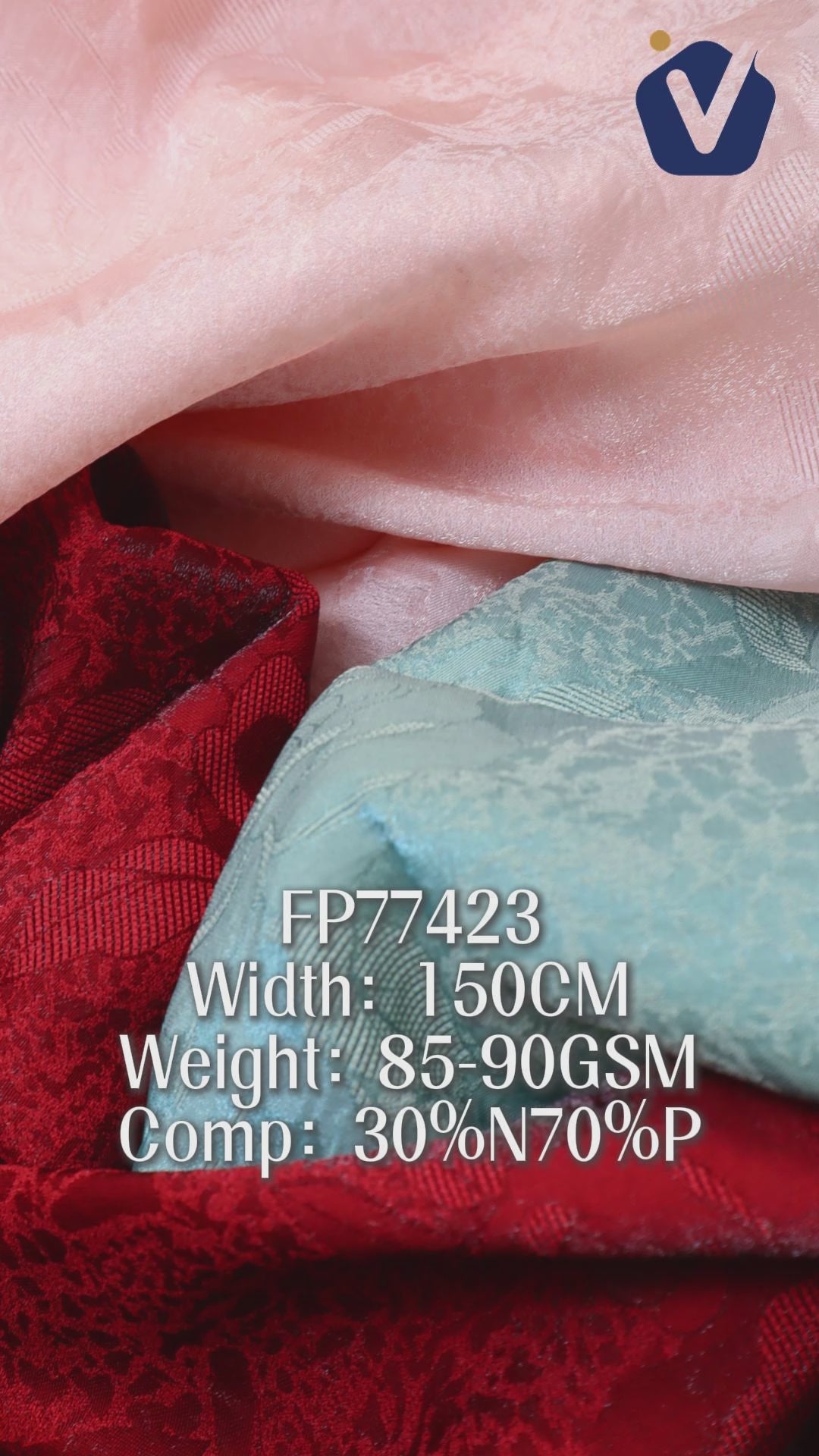 FP77423 / JD370 / Satin Jacquard fabric video