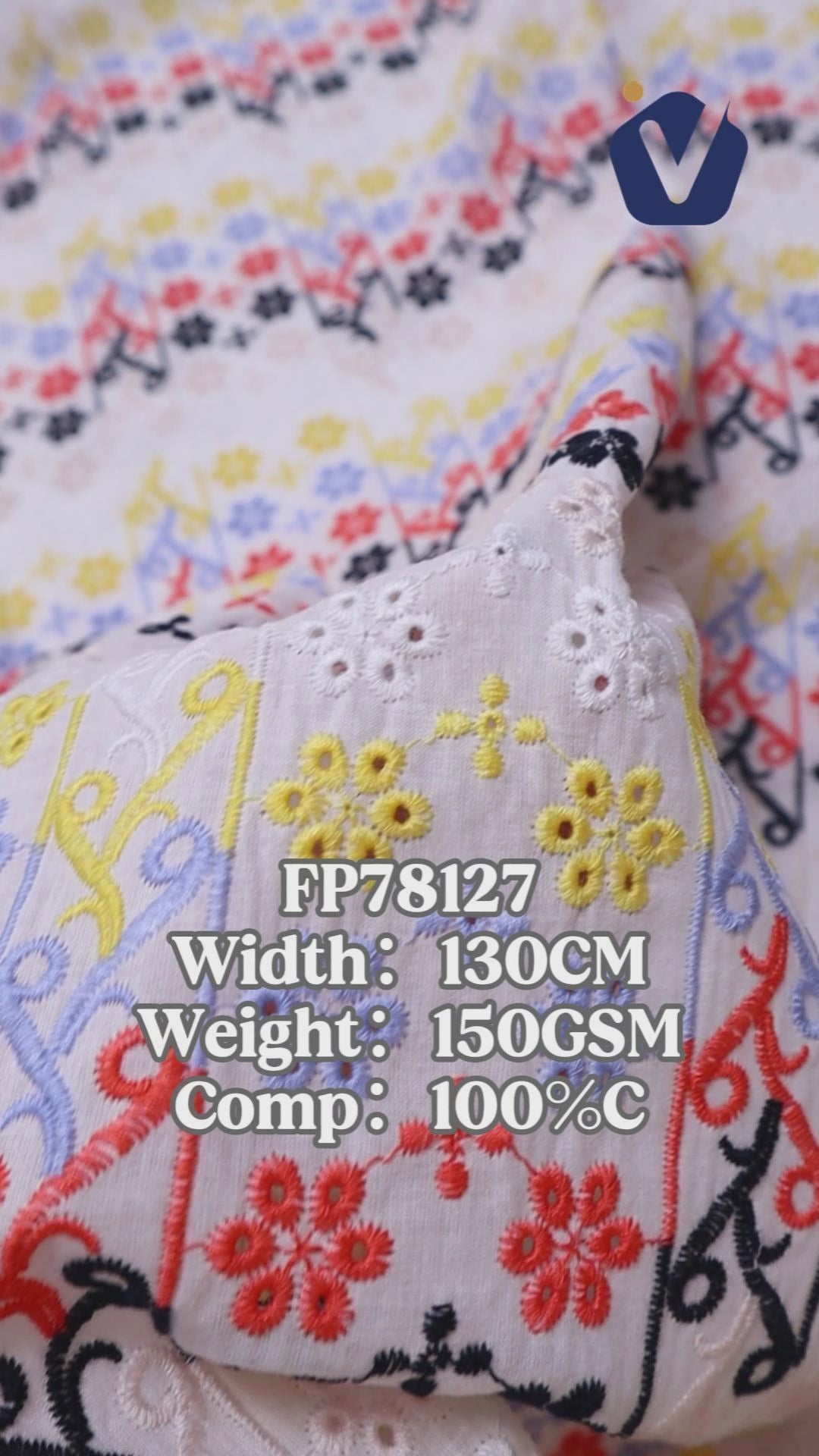 FP78127 / 6003 / Embroidery Fabric fabric video
