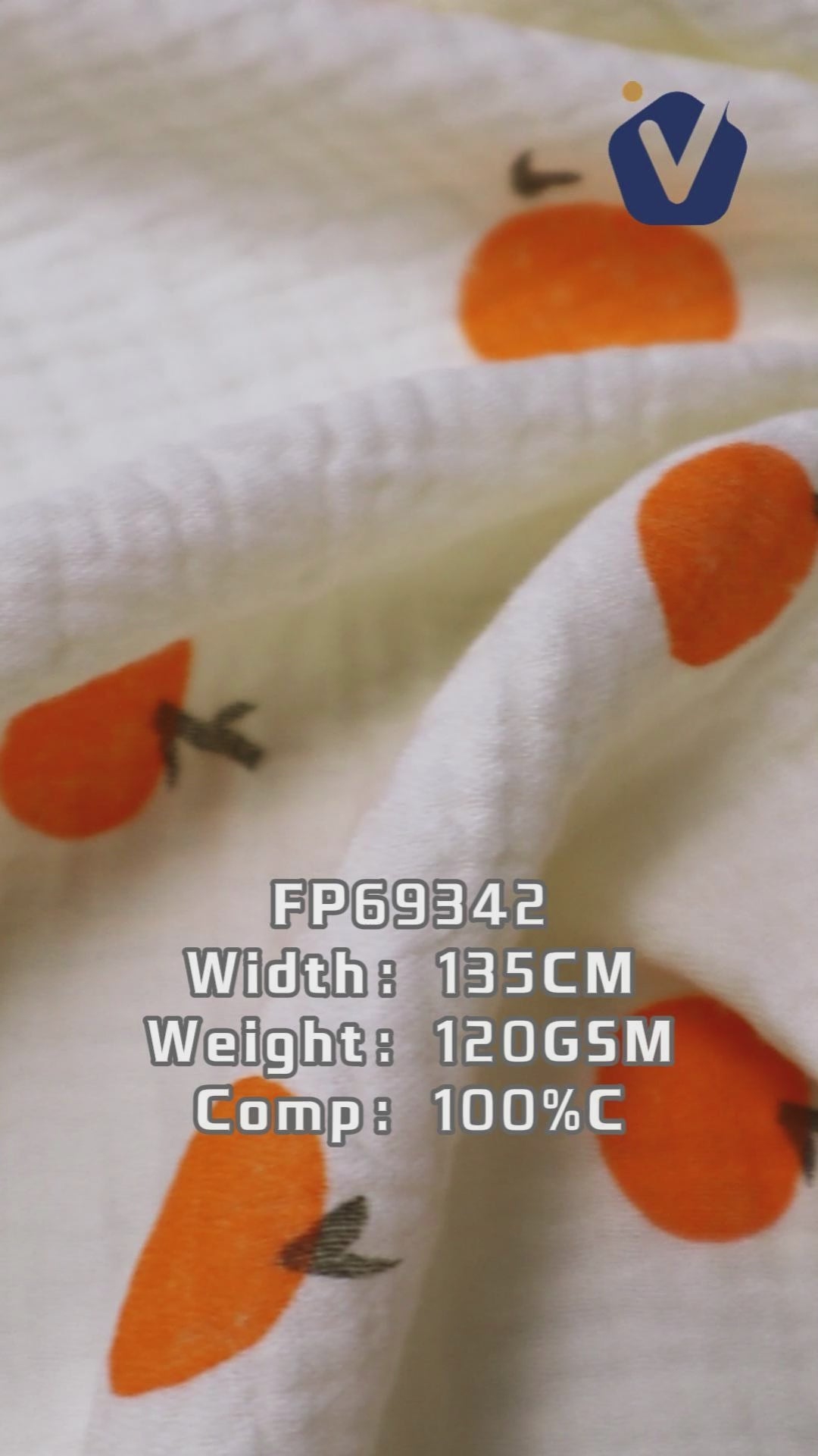 FP69342 / Print / Baby Crinkle Printed Fabric fabric video