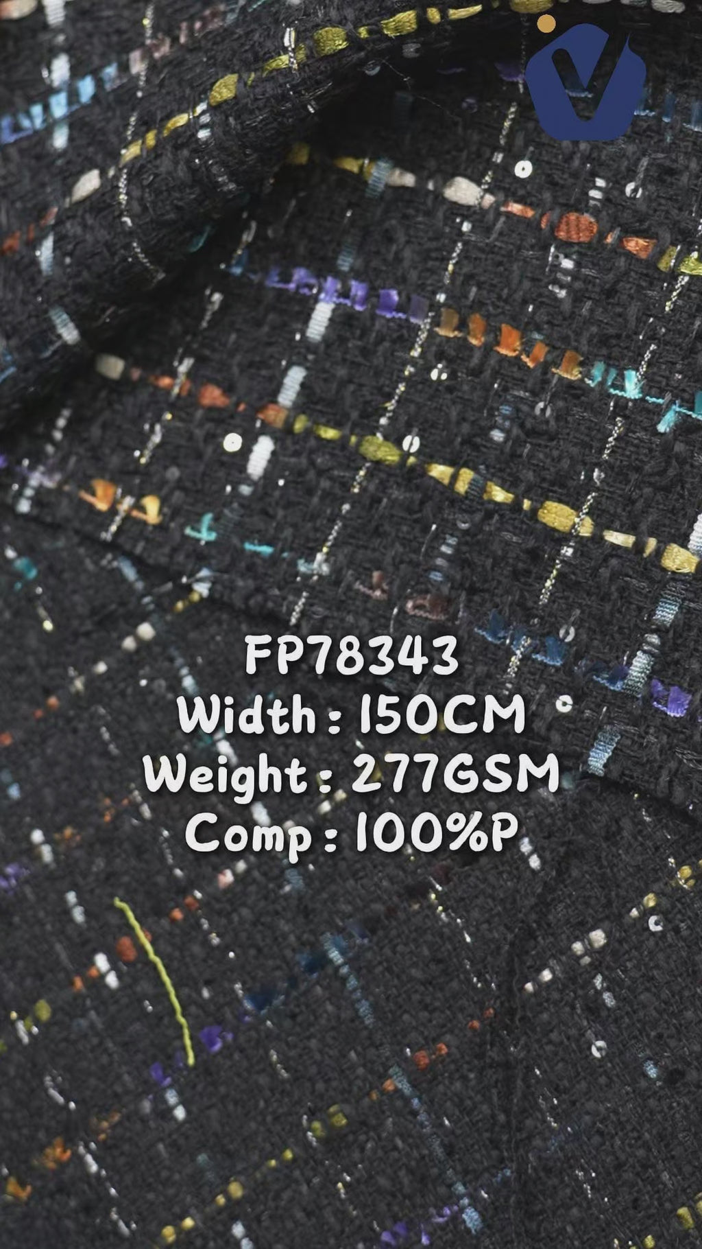 FP00795 / 286 / Chanel-style Tweed fabric video