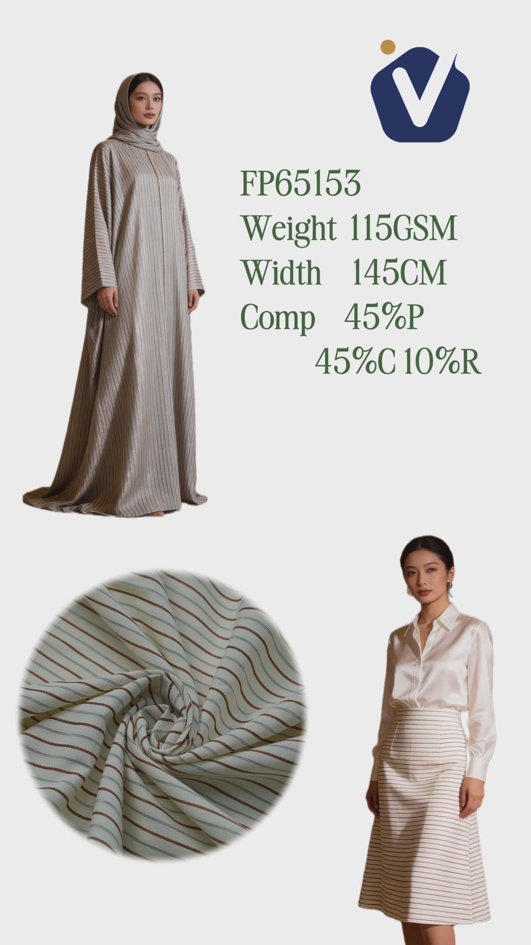 FP65153 / 1877# / Stripe fabric video