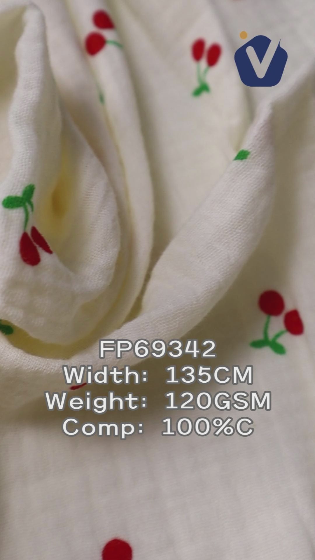 FP69342 / Print / Baby Crinkle Printed Fabric fabric video