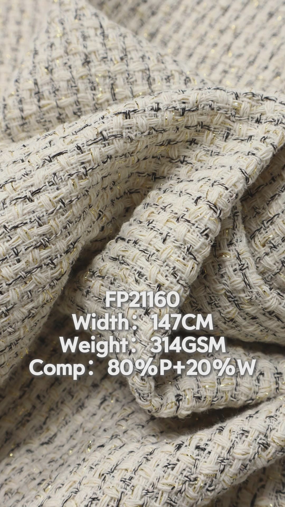 FP21160 / 344 / Chanel-style Tweed fabric video