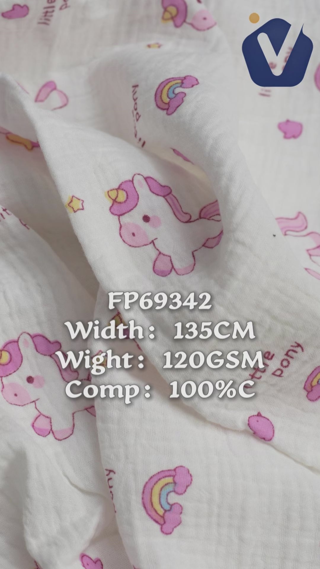 FP69342 / Print / Baby Crinkle Printed Fabric fabric video