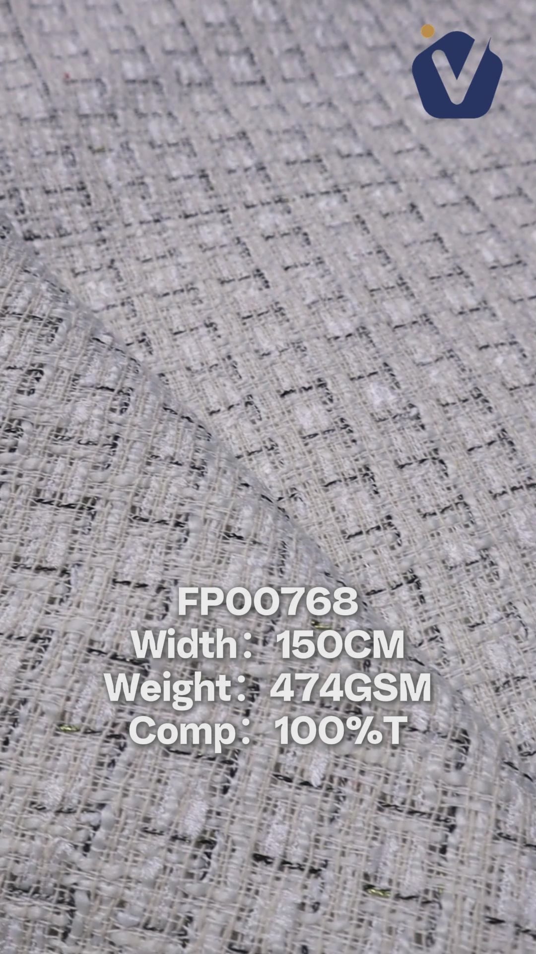 FP00768 / 1927 White / Chanel-style Tweed fabric video