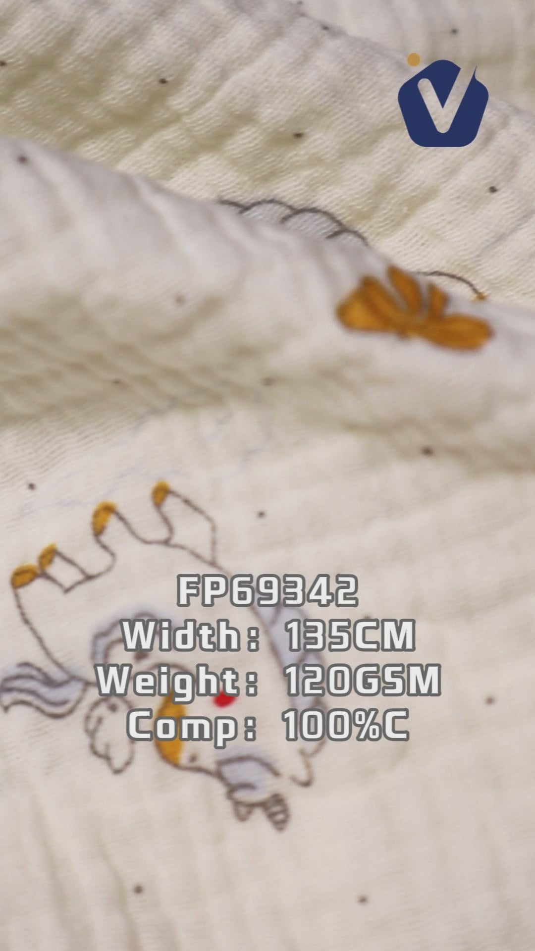 FP69342 / Print / Baby Crinkle Printed Fabric fabric video
